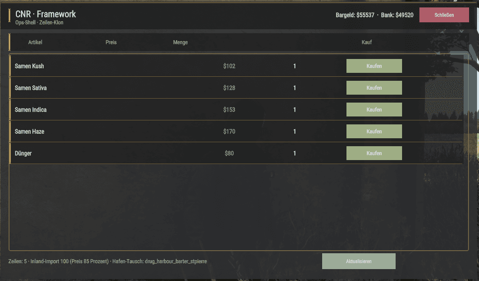 In-game dynamic marketplace framework interface for cultivation supply